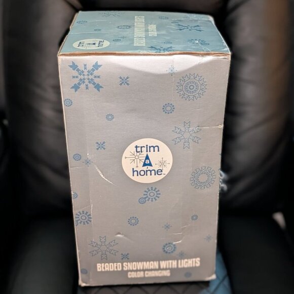 NEW Trim A Home Beaded Snowman With Color Changing Light Vintage Christmas Decor - Picture 7 of 7